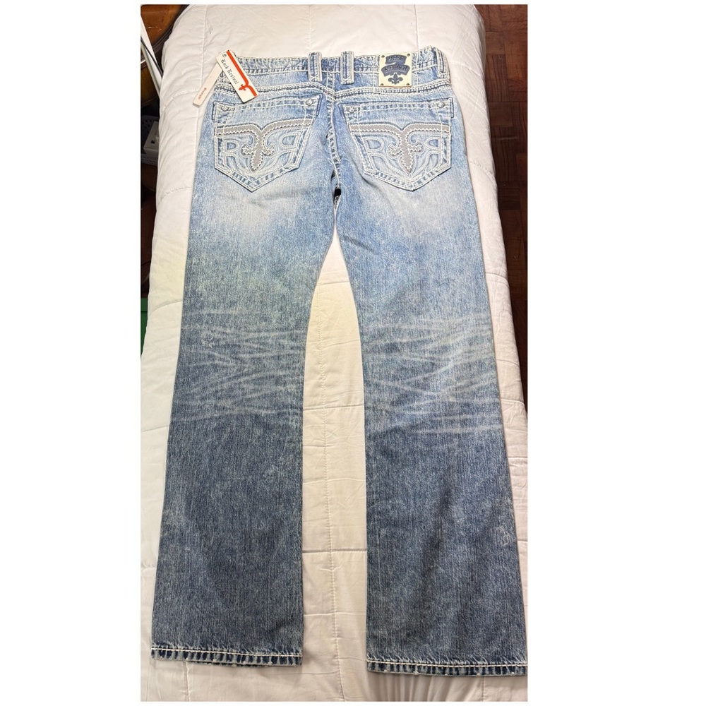 NWT Mens Size 33 Rock Revival Straight Leg Jeans - Picture 10 of 16